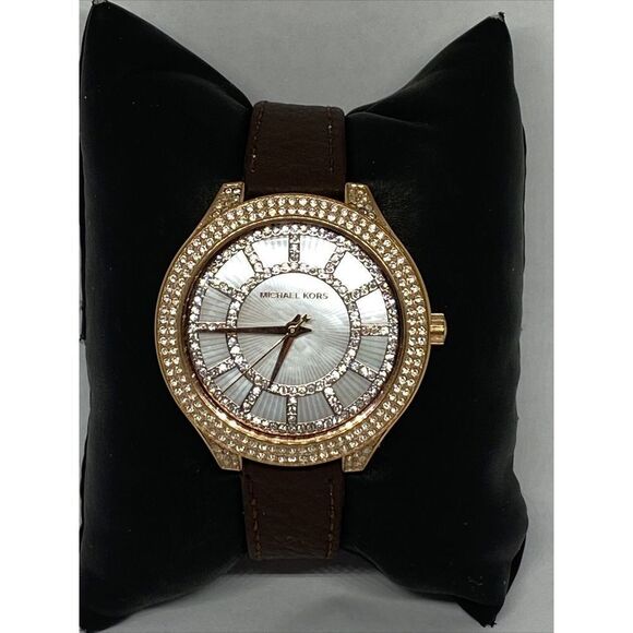 Michael Kors Kerry MK3313 Women's Brown Leather Analog Dial Quartz Watch NO139 - Picture 3 of 12